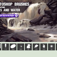 Painting Rocks and Water Brushes