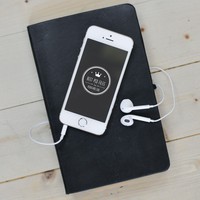 iPhone Mockup with White Headphones